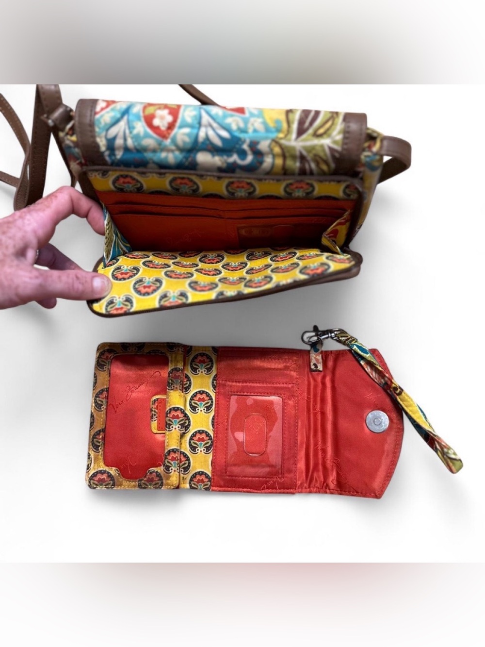 Vera Bradley Patricia Quilted Floral Crossbody Bag & Matching Wallet Set Retired - Picture 5 of 8